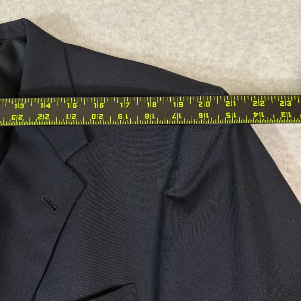 Hart Schaffner‎ Marx Mens Navy Blue Wool Blazer Gold Buttons 46XL Extra Long